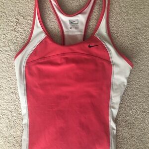 Nike Pink and White Athletic Tank Top